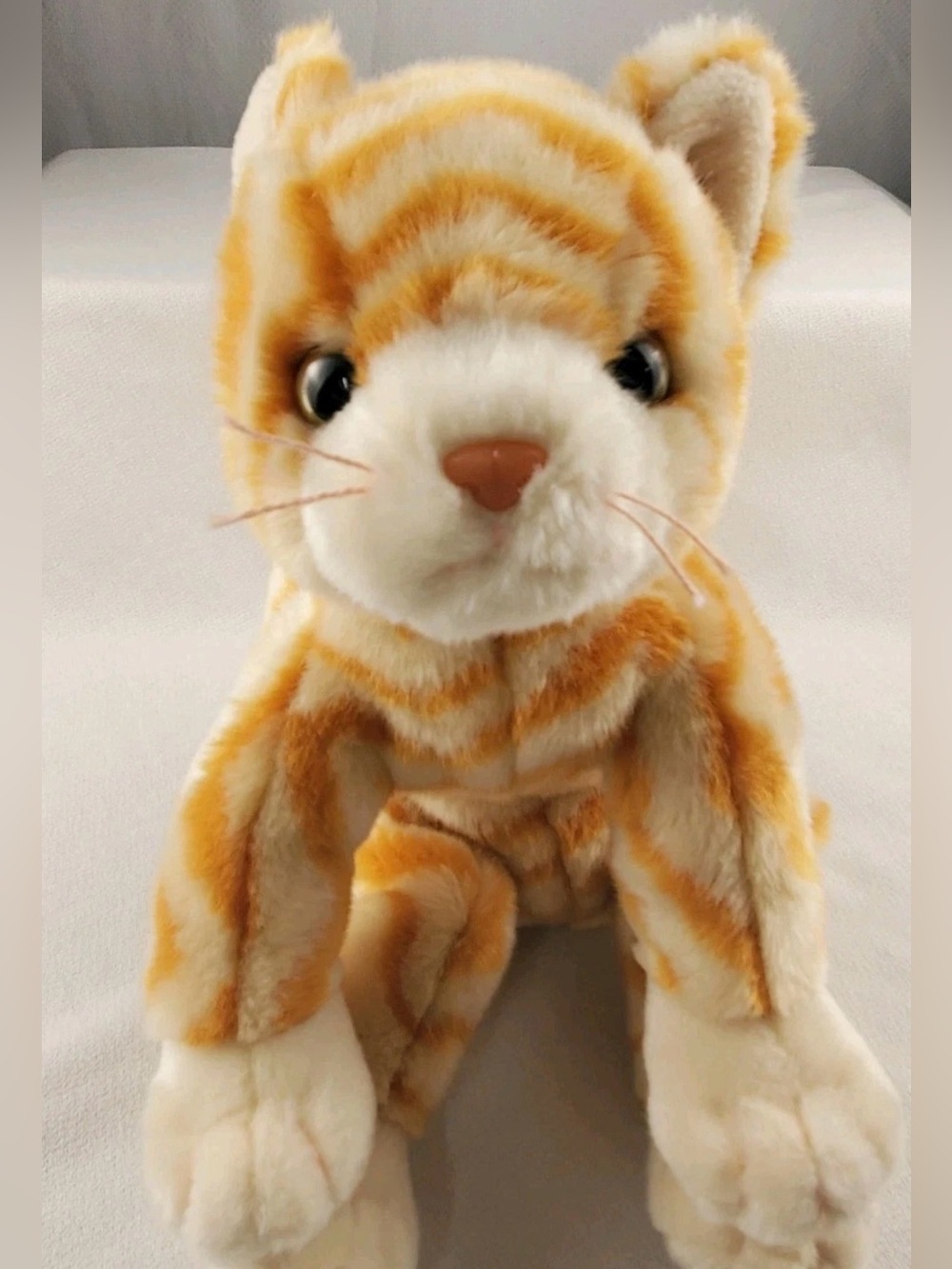 Ty Beanie Babies Amber Orange Tabby Cat Plush Beanbag Heart Tag Vintage 1999!